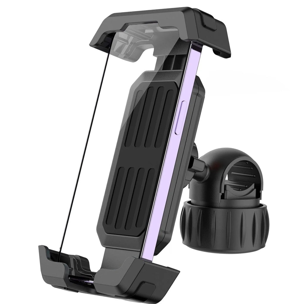 Black metal bidirectional navigation bracket for mountain bike handlebar with phone mount 260g 18.5cm width