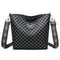 PU dumpling shape shoulder bag in black showing structured design with sandwich pocket