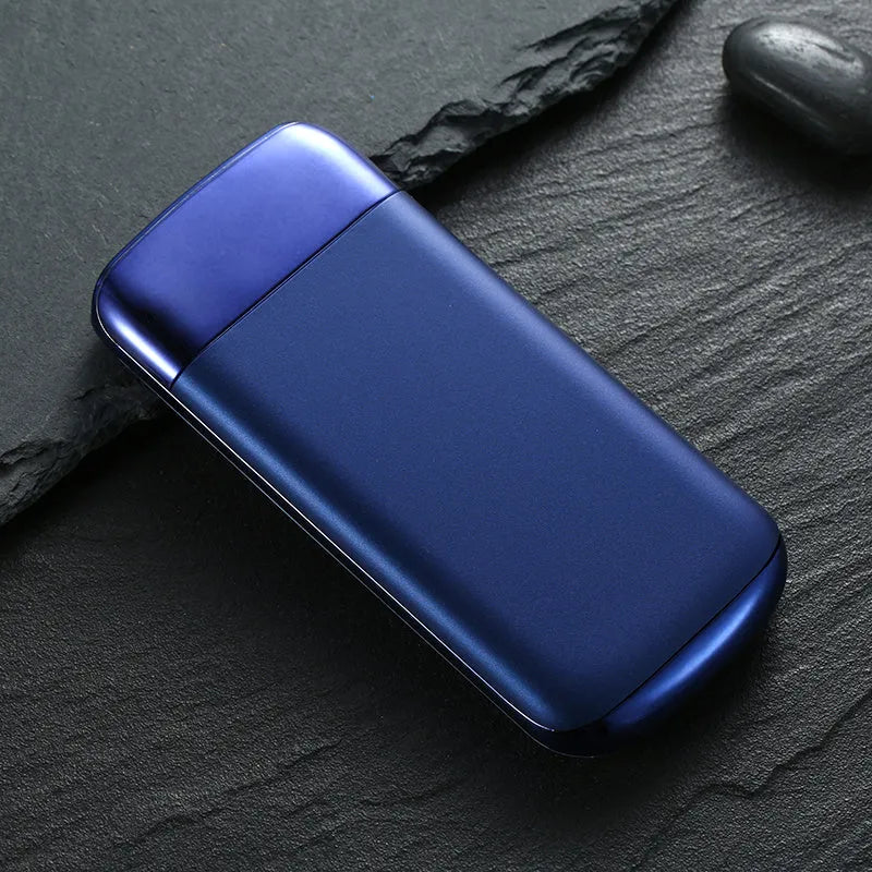 Y10 black power bank with LCD screen showing battery percentage and two USB ports