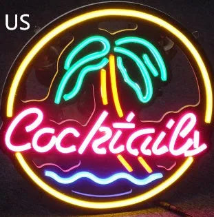 Small 40mm by 33mm LED Coffee neon sign with mixed colour light for bar and shop decoration.