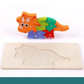 Wooden 3D dinosaur puzzle educational toy set for children with six different models