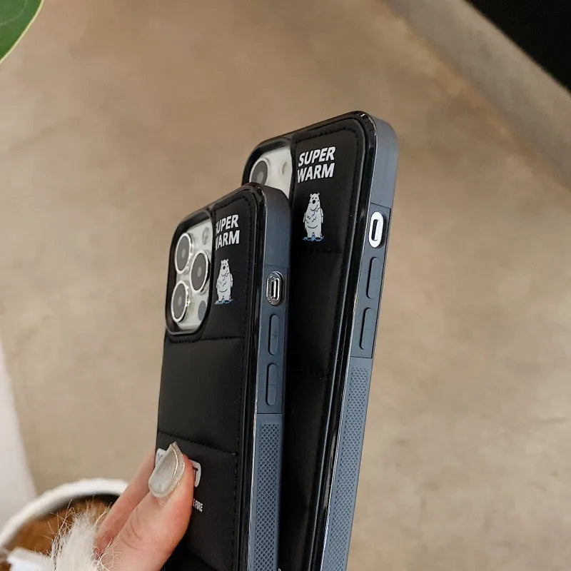 Fashion simple anti-drop TPU phone case with polar bear print for iPhone models
