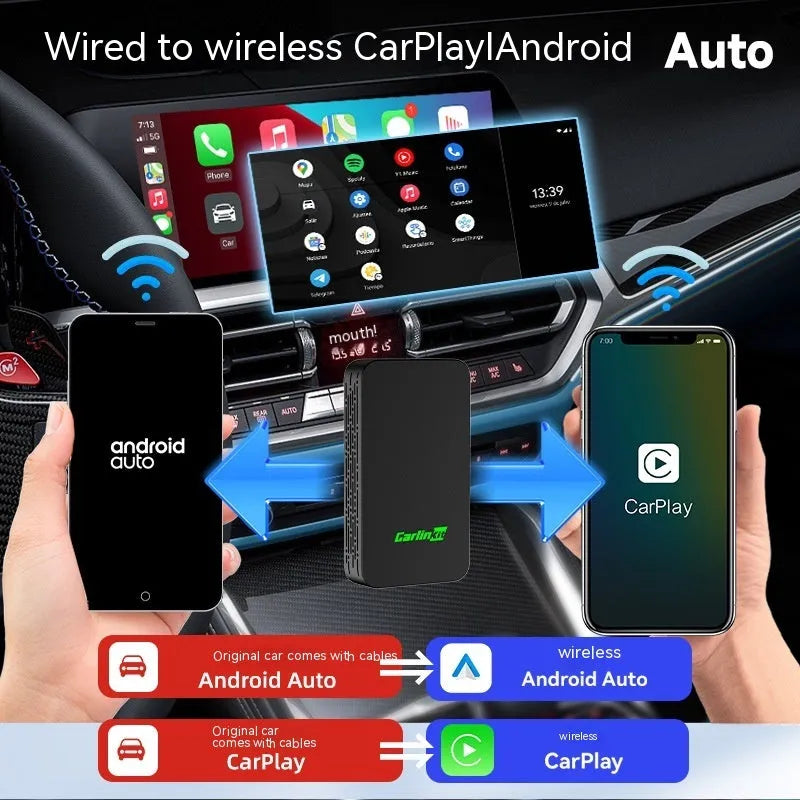 Car wired to wireless 2Air interconnection box with dimensions 76x43x12.3mm