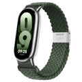 Nylon loop replacement wristband for Mi Band 8 with silver connector in cold sea blue colour