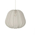 Japanese style pumpkin-shaped ceiling pendant lamp with branching arms and integrated LED lighting in grey blue finish