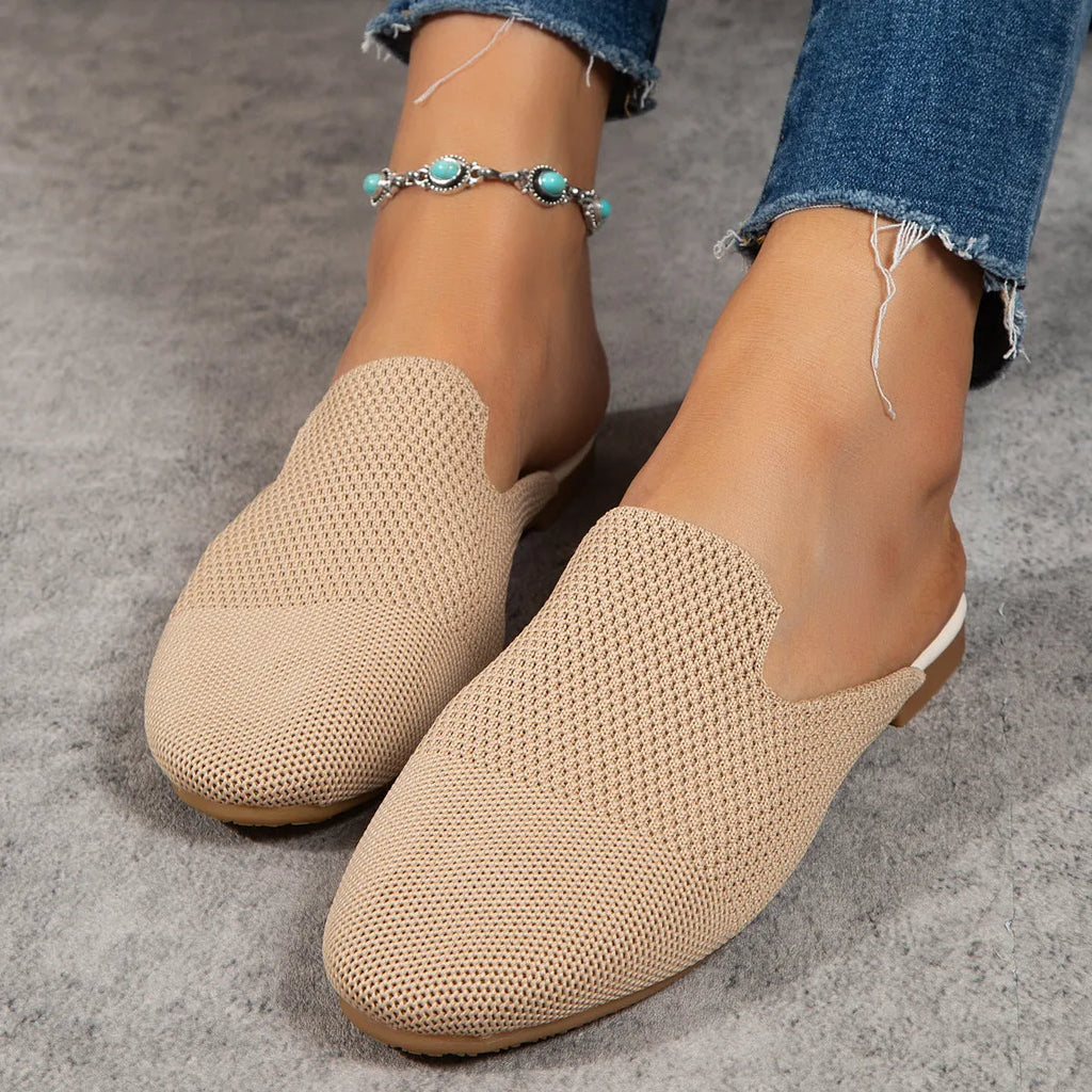 Mesh slip-on sandals in candy colours with cloth upper and rubber sole