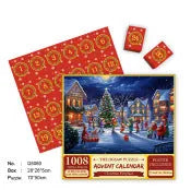 24-grid paper advent calendar puzzle box with colourful illustrations, 70x50 cm, for teenagers