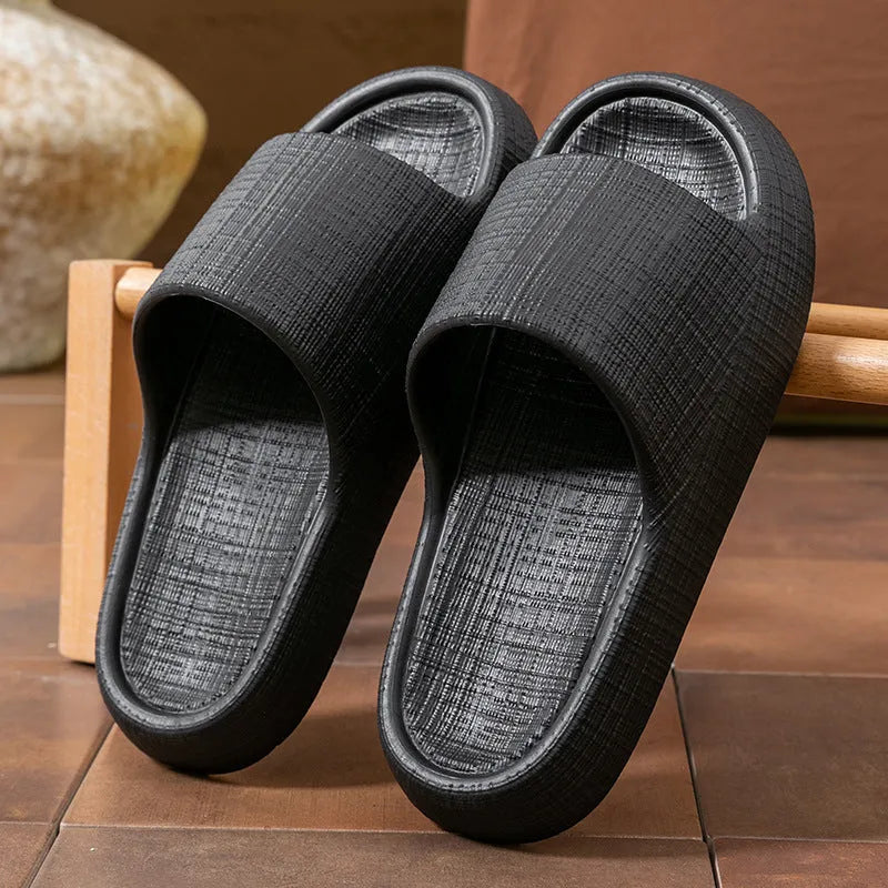 Adult unisex EVA non-slip toe ring slippers in five colours with injection-moulded sole