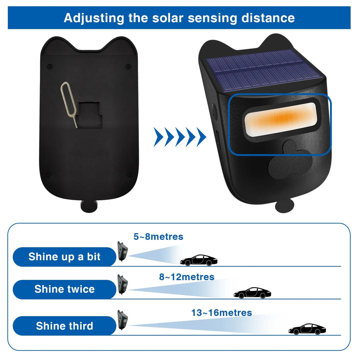 Solar wireless motion sensor alarm with digital display for outdoor driveway detection