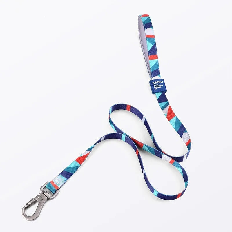 Polyester dog haulage vest and traction rope set in blue colour with size options