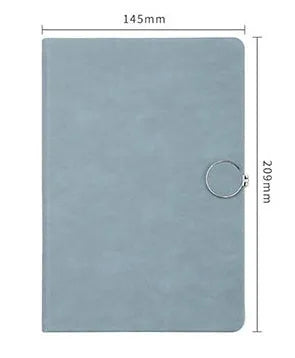 A5 thickened student diary notebook with brown leather-textured cover and metal buckle closure, 100 pages
