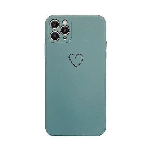 Silicone iPhone case in various colours showing back cover design for multiple models