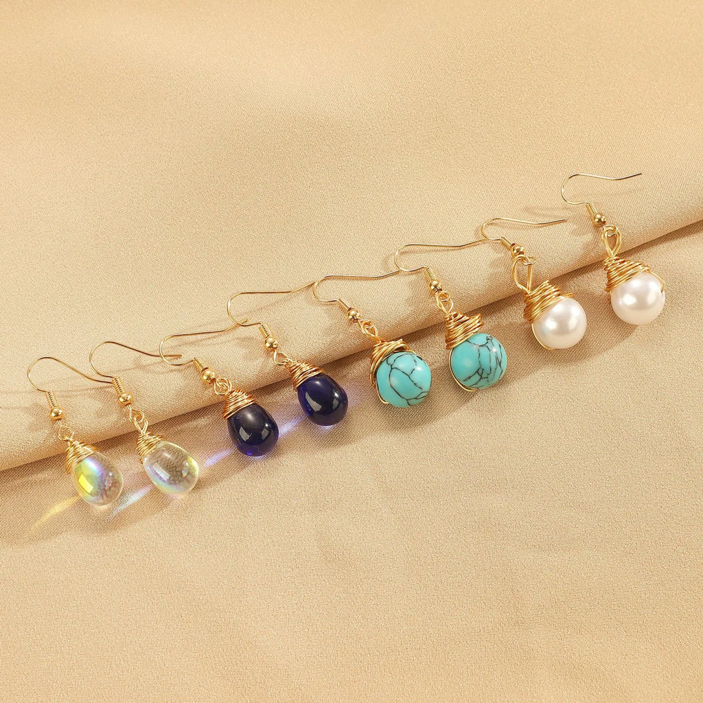 Retro droplet lantern earrings in teardrop shape, alloy with electroplated finish, colour option ZZ013