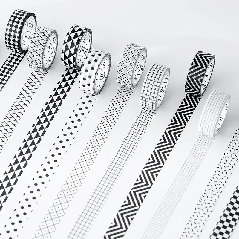 15mm decorative paper tape roll for hand account books in lattice, wave point, or weave pattern