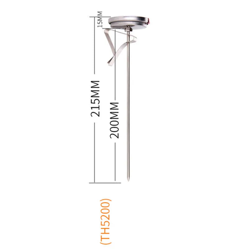 Digital food thermometer with stainless steel probe for oven, oil and liquid temperature measurement