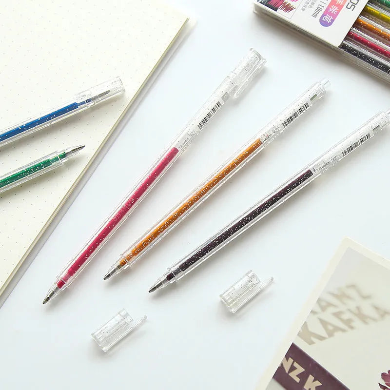 Shanzhi 623 colour-changing flashing hand account pens, 8 pens per box, 16 cm plastic body