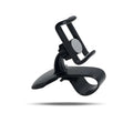 Black grey ABS plastic car pull clip phone holder with direct view, 360-degree rotation and 60-degree tilt