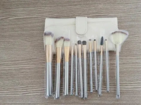 Persian make-up brush suit rice white with champagne handle set without logo