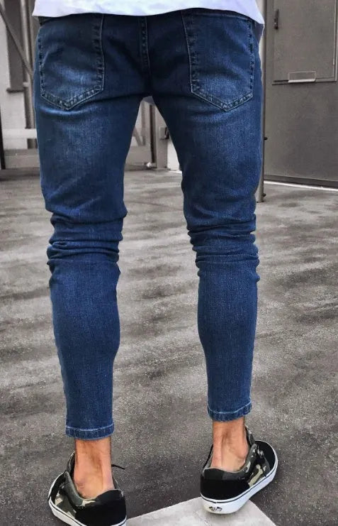 Zerok Patched Jeans, contrast patches on cotton denim trousers, men's sizing S to 4XL