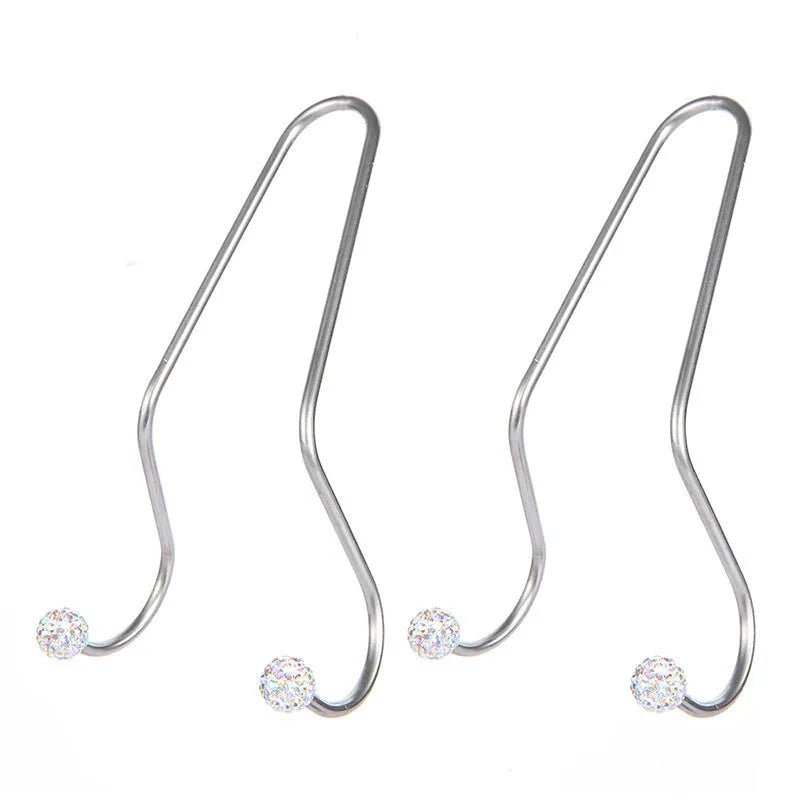 Stainless steel car seat hook with diamond rhinestone decoration in various colours
