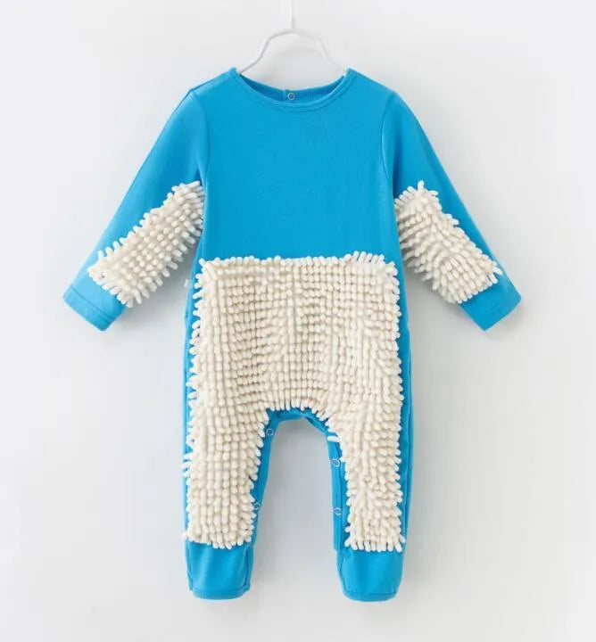 Baby crawler jumpsuit long sleeve non-hooded in blue for spring autumn size 73cm to 90cm