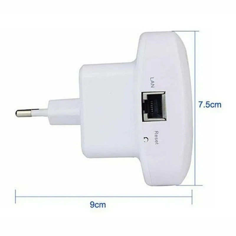 WiFi repeater signal amplifier 300Mbps 2.4GHz 802.11n white and black 75x90mm