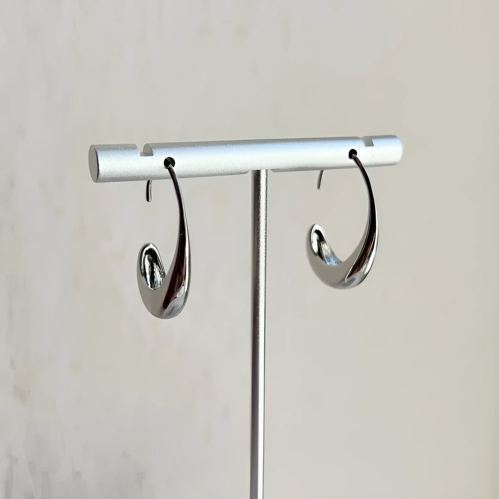 Gold and silver snake design alloy earrings with electroplated finish