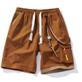 Men's loose fit plus size sports shorts in bamboo fibre, shown in coffee colour.