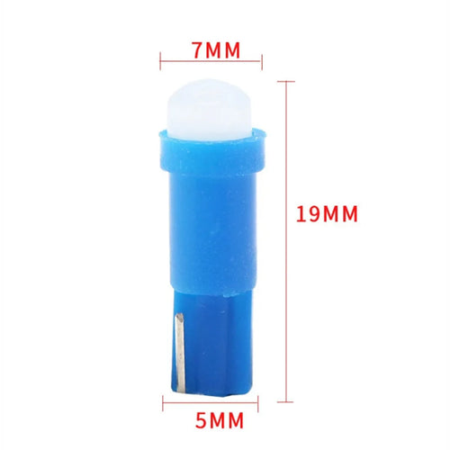 Ceramic T5 LED car bulb for instrument and dashboard lighting in multiple colours