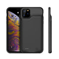 Shockproof silicone iPhone battery charger case in black, blue, pink or white colours with extended battery capacity