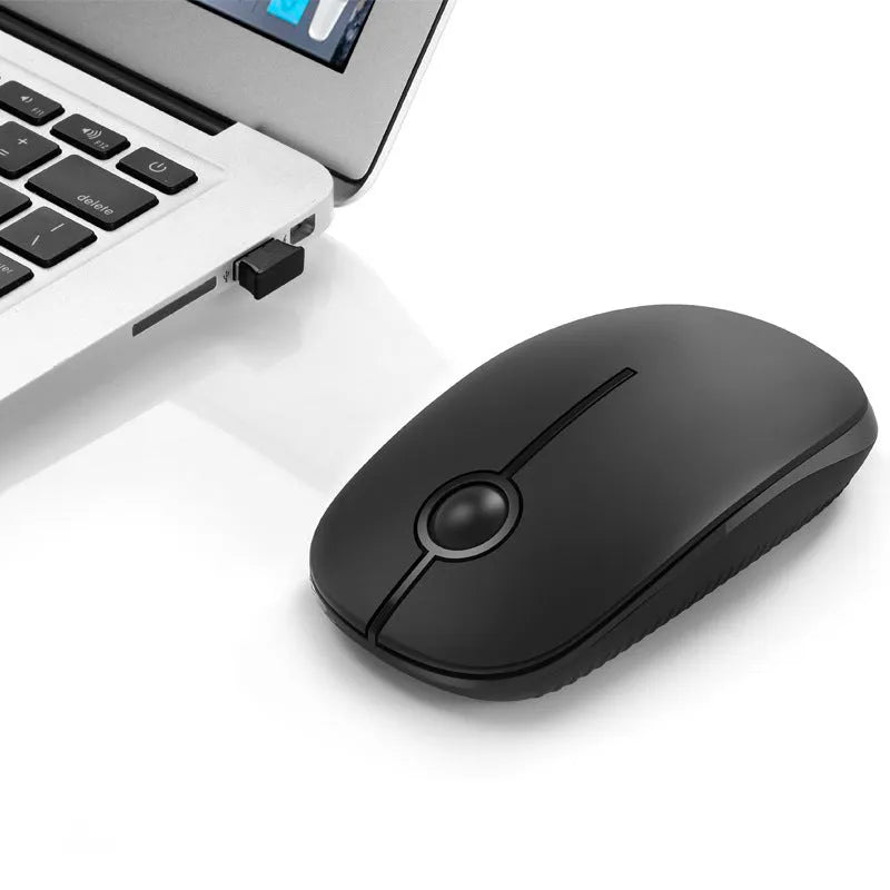 2.4G wireless mouse black with USB receiver, compact 120x66x36mm design