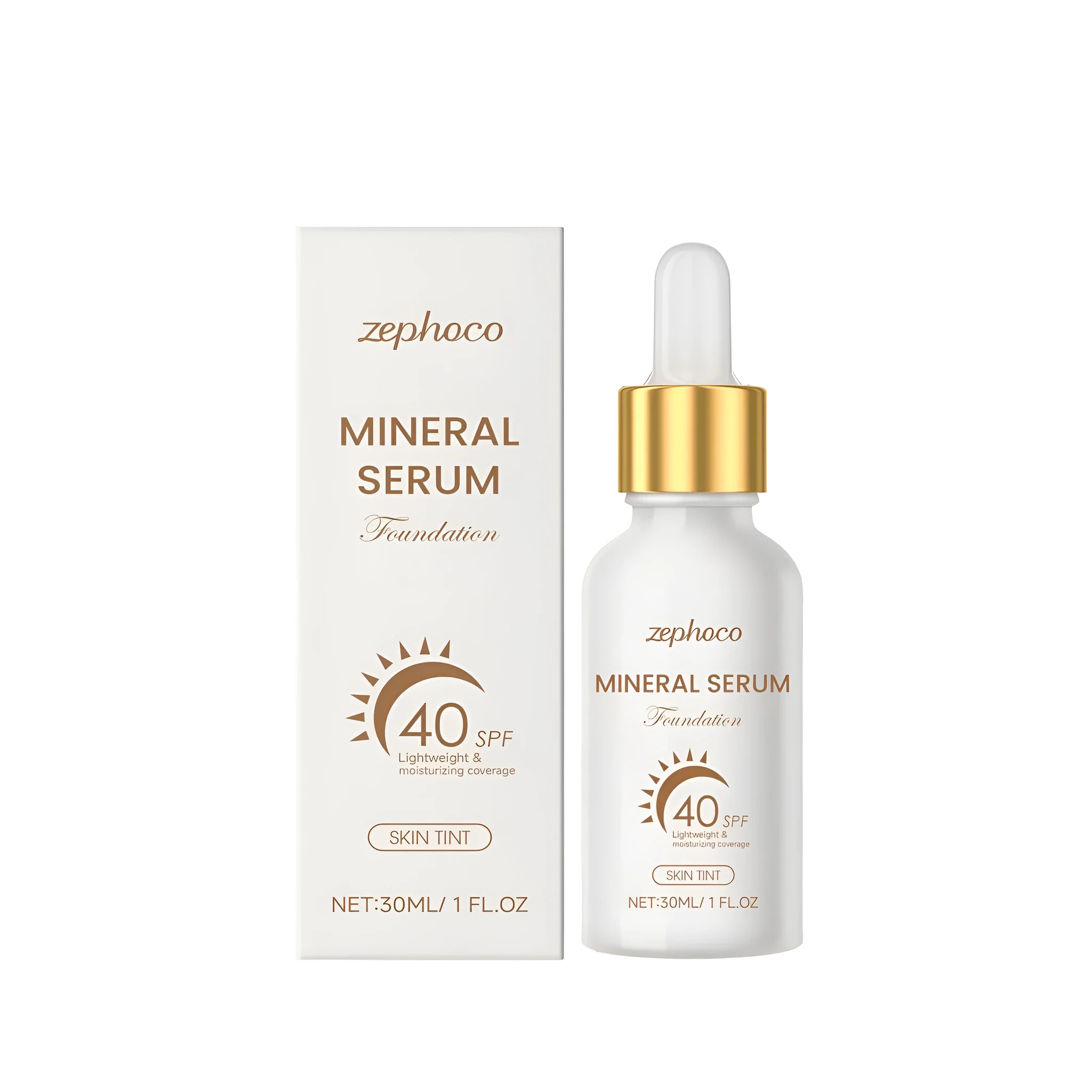 30ml bottle of SPF liquid foundation with mineral sunscreen protection