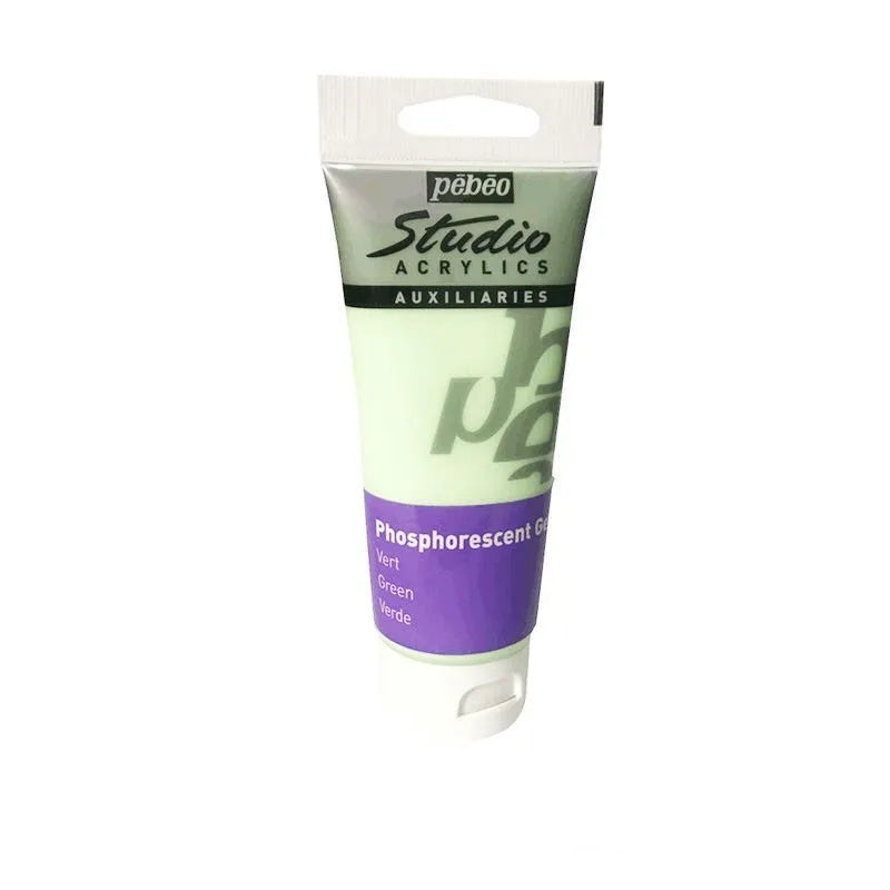 100ml luminous acrylic paint toning glue bottle in glow colours with brushes and painting knives