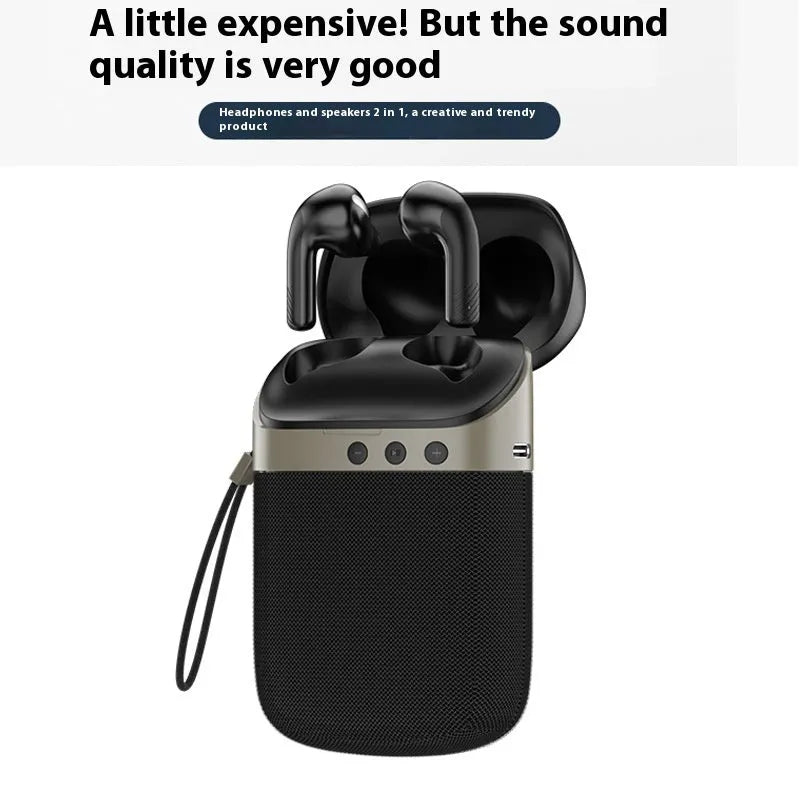 Bluetooth headset speaker two-in-one in-ear wireless earphone USB charging black blue gray