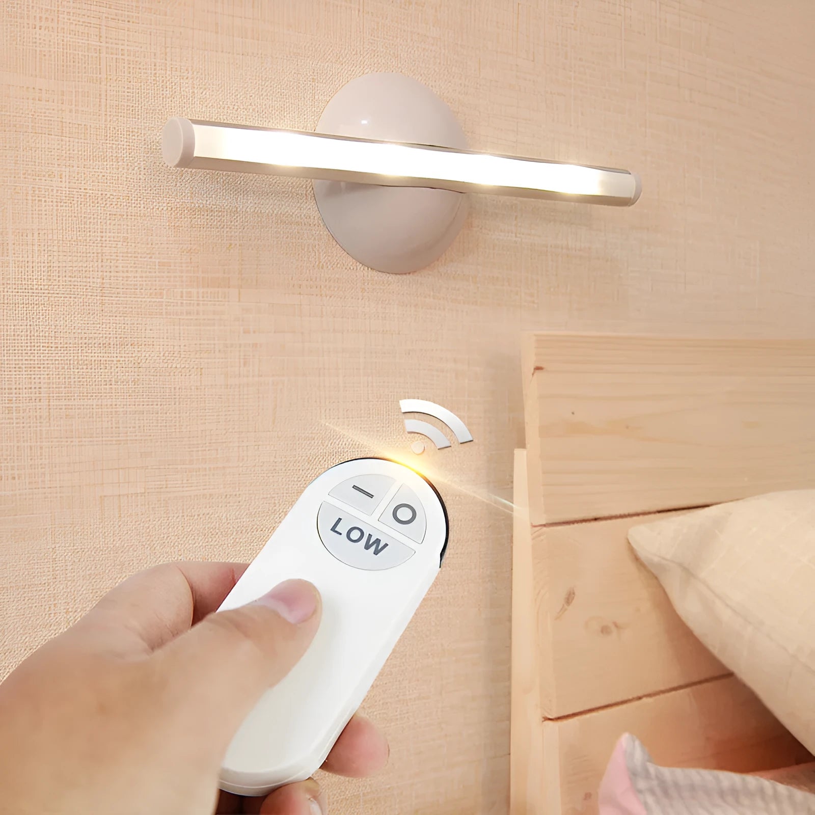 Rectangular LED night light with remote control for cabinet and wardrobe installation