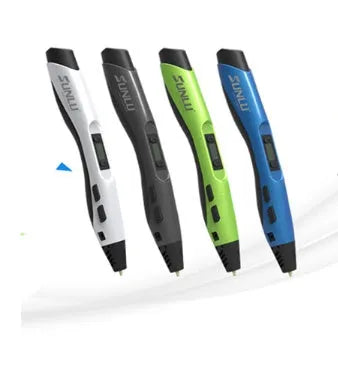 3D printing pen in black with plastic body, 180mm length, for handheld graffiti drawing