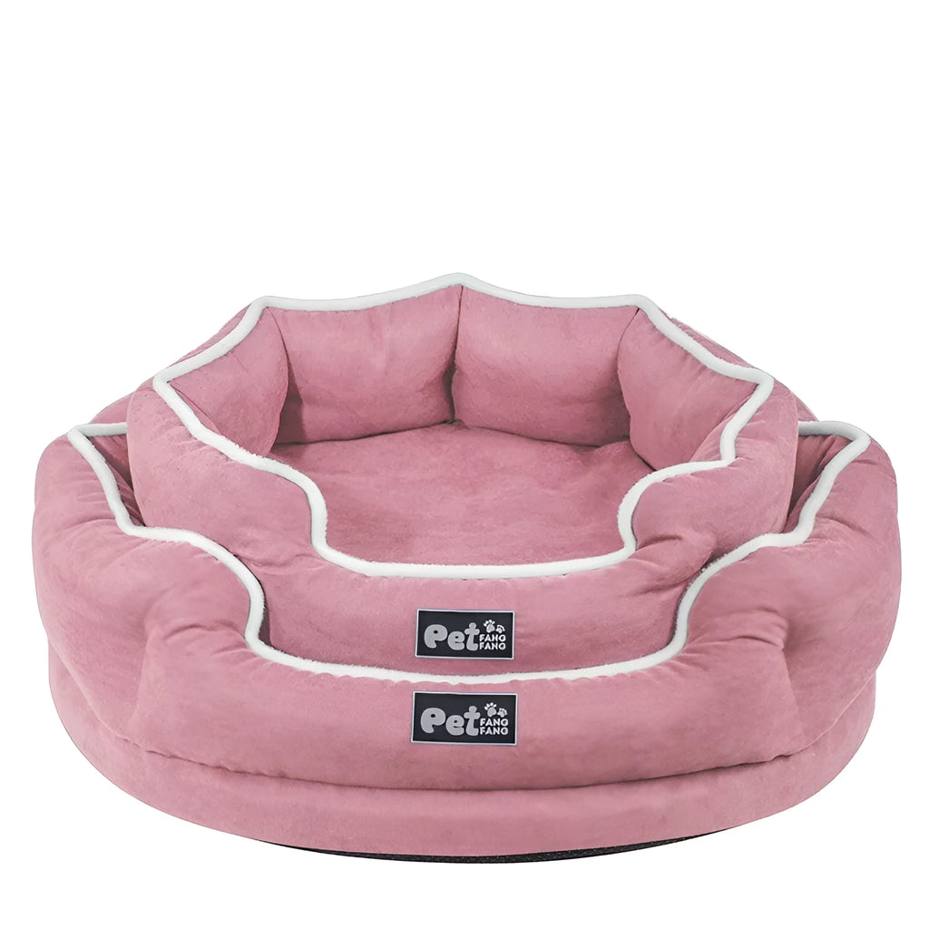 Warm sofa dog cushion in Liscel fabric with sponge fill, available in Blue, Grey, Pink, sizes L and S