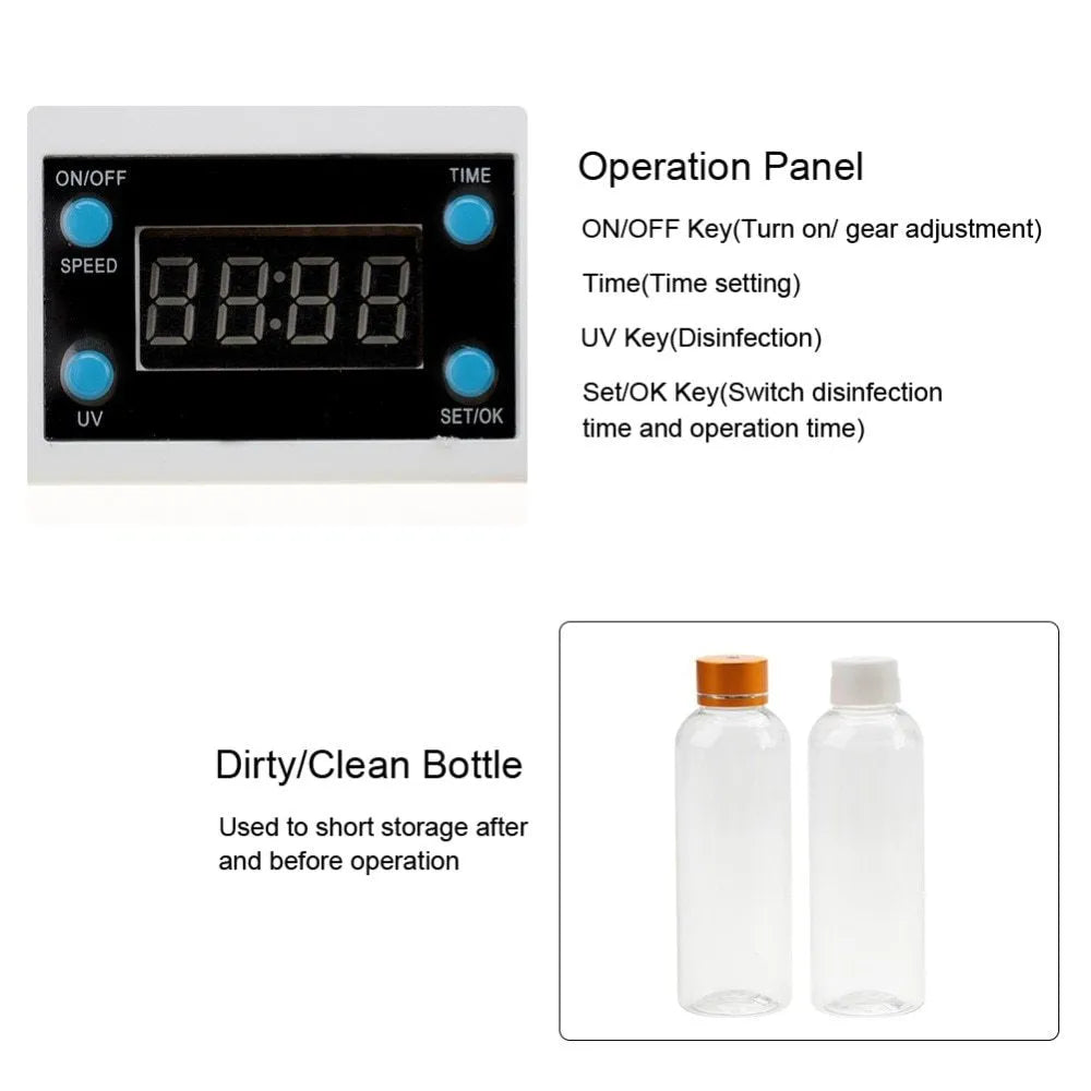 Portable oxygen spray water injection hydro jet machine for facial blackhead removal and skin rejuvenation with two bottles and crystal heads