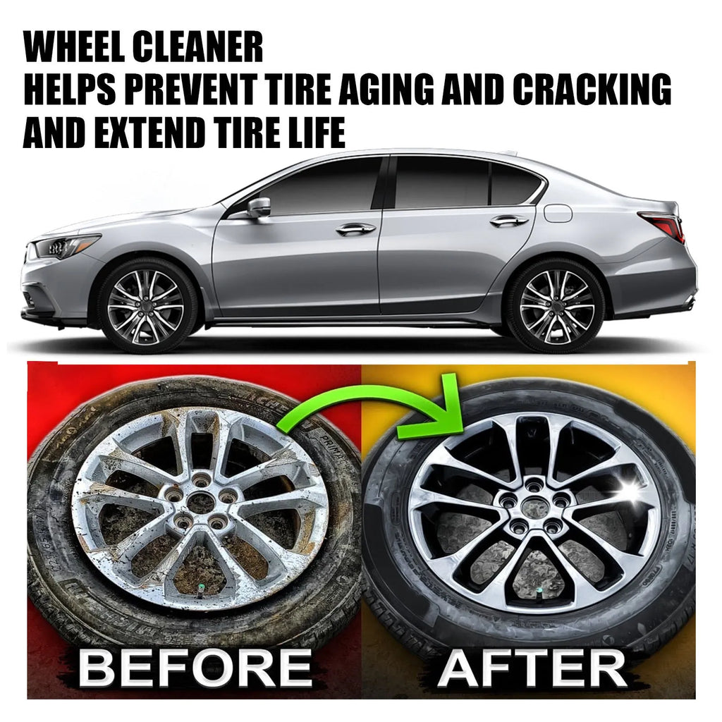 Car tyre cleaning bottle and microfiber cloth for alloy wheel cleaning with EDTA disodium formula