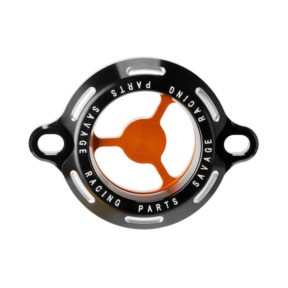 Transparent aluminium alloy oil filter cover for KTM DUKE motorcycles