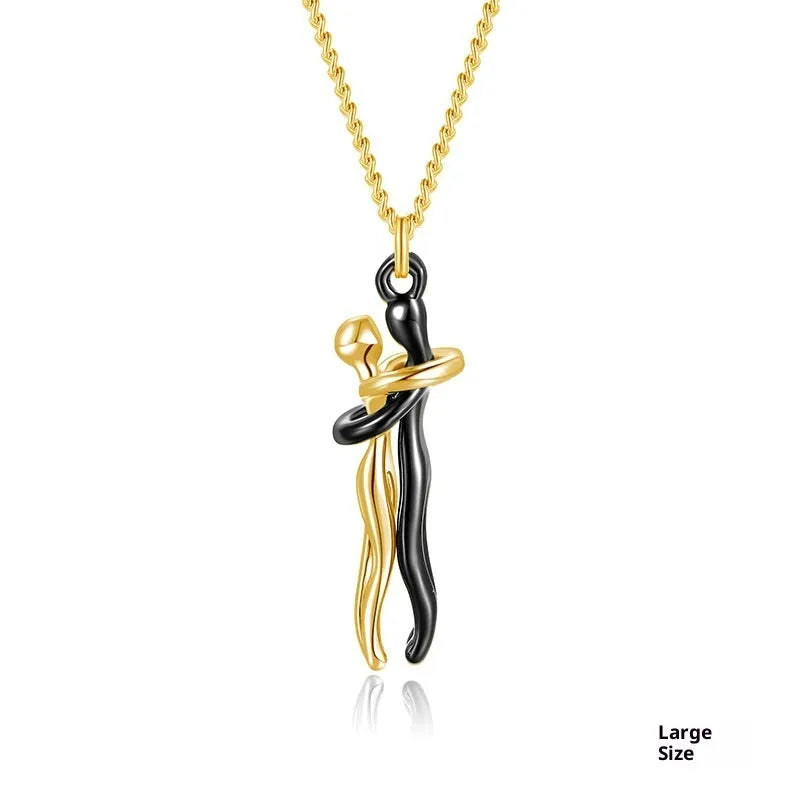Copper collarbone pendant necklace with electroplated finish