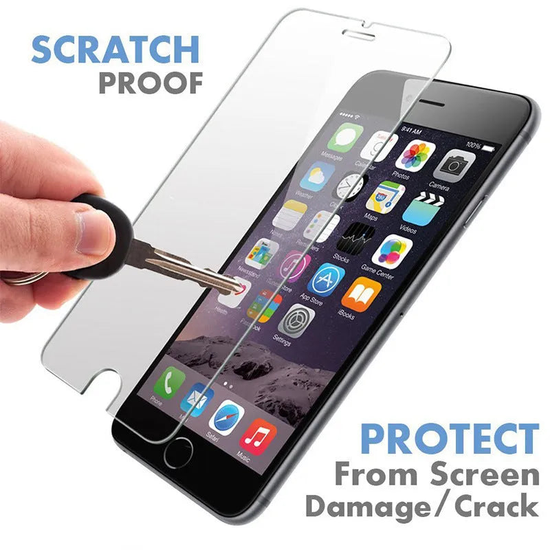 Clear tempered glass screen protector for iPhone with anti-fingerprint coating