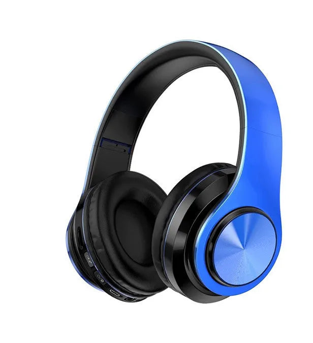 Folding black Bluetooth headset with 40mm drivers and a 3.5mm audio cable