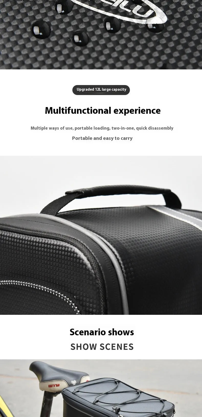 Black PU leather waterproof backseat car storage bag with 12 litre capacity