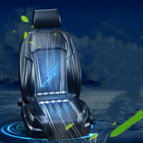 Car seat cooling cushion with ventilation fan system in black colour