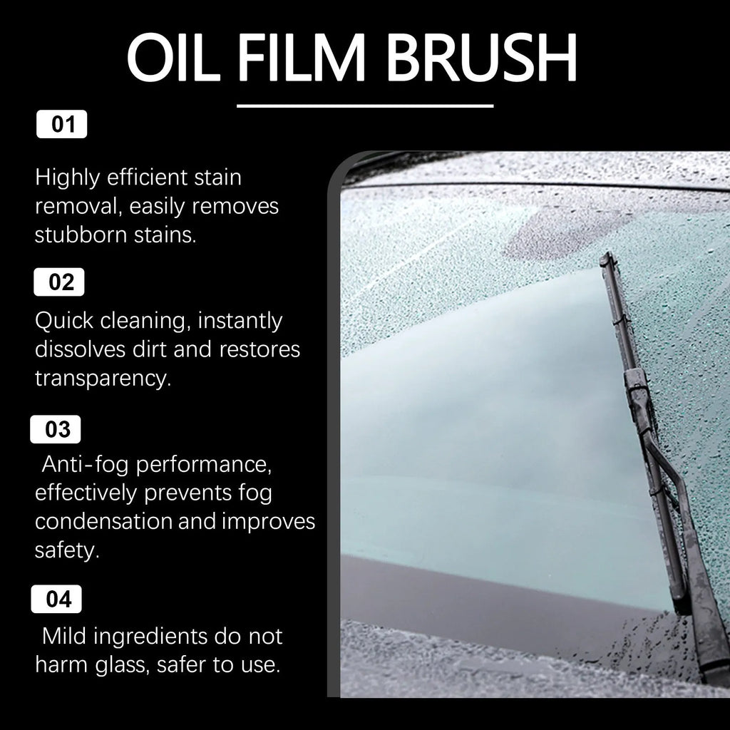 Car oil film cleaning brush set with 120ml bottle and brush for windscreen glass
