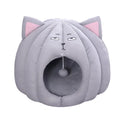 Enclosed cat litter box house in Bear design with short plush material and PP cotton fill, size M