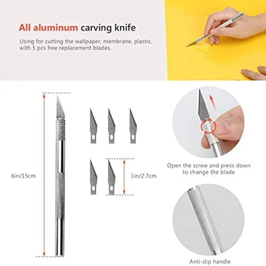 12-piece plastic car film smoothing tool set with squeegee and T-bar for window tinting.