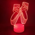 Ballet dancer silhouette 3D night light with remote control showing seven colour changing LED options