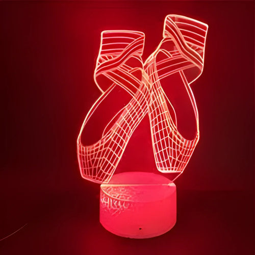 Ballet dancer silhouette 3D night light with remote control showing seven colour changing LED options